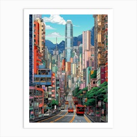Hong Kong Pixel Art 3 Art Print