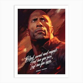 Dwayne Johnson Art Quote Art Print