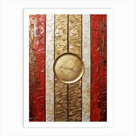 Gold And Red Abstract Painting Art Print