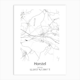 Horstel,Germany Minimalist Map Art Print