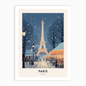 Winter Night  Travel Poster Paris France 3 Art Print