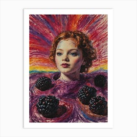 Blackberry Girl Art Print