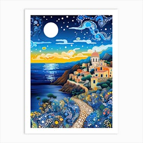 Taormina, Italy, Illustration In The Style Of Pop Art 2 Art Print