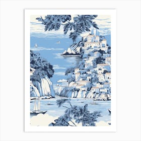 Amalfi Coast, Italy, Inspired Travel Pattern 3 Art Print