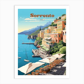 Sorrento Italy Coastal Travel Art Illustration Art Print