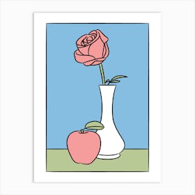 Rose And Apple Art Print