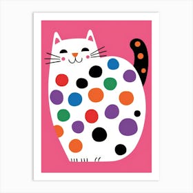 Polka Dot Cat 3 Art Print