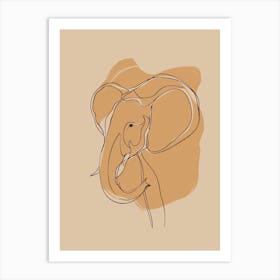 Elephant - Boho, Line Art 8 Art Print