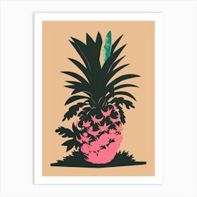 Pineapple Tree Colourful Illustration 4 Art Print