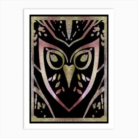 Owl Metallic Style Art Print