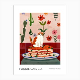 Foodie Cats Co Cat And Lasagne 2 Art Print