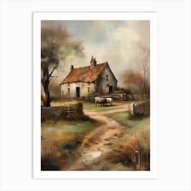 Printable Wall Art, Vintage Landscape, Farmhouse Wall Decorations, Vintage Landscape Oil Painting.1 1 Art Print