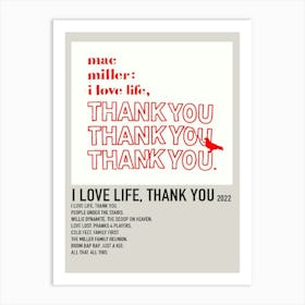 I Love Life, Thank You 2022 Poster 1 Art Print