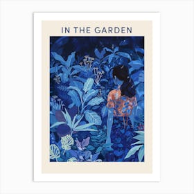 In The Garden Poster Blue 2 Art Print
