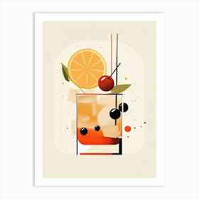 Mid Century Modern Mai Tai Floral Infusion Cocktail 7 Art Print