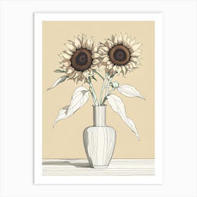 Sunflowers In A Vase Art Print