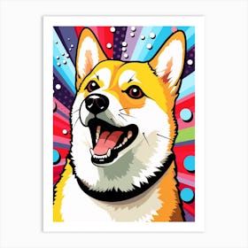 Cartoon Pop Art Shiba Inu 2 Art Print