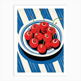 Cherries Fruit Summer Illustration 3 Art Print