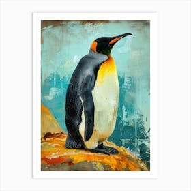 King Penguin Oamaru Blue Penguin Colony Colour Block Painting 2 Art Print