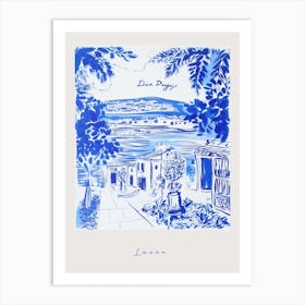 Lucca Italy Blue Drawing Poster Art Print