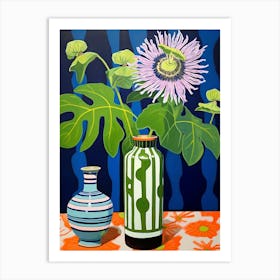 Flowers In A Vase Still Life Painting Passionflower 4 Art Print