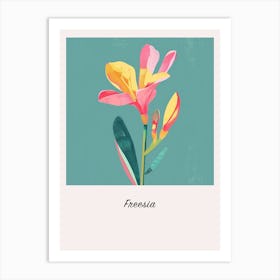 Freesia 1 Square Flower Illustration Poster Art Print