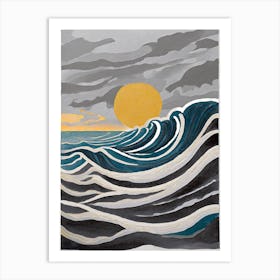 Sunset Over The Ocean Art Print