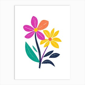 Flowers On A White Background 9 Art Print