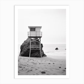 Malibu, Black And White Analogue Photograph 4 Art Print