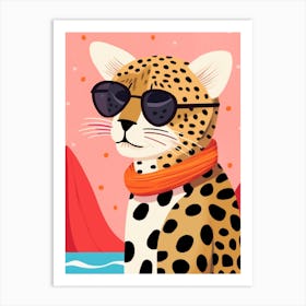 Little Cheetah 1 Wearing Sunglasses Art Print