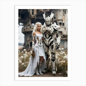 Robot Bride And Groom Art Print