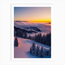 Kitzbühel, Austria Sunrise 1 Skiing Poster Art Print