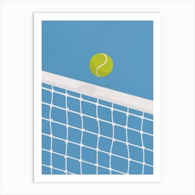 Vintage minimal art Tennis Ball Hitting Net Art Print