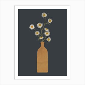 Daisy Flowers Vase Living Room Art print