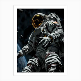 Astronaut In Space Art Print