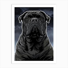 Black Bulldog Art Print