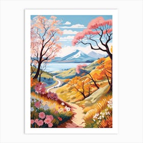 The East Highland Way Scotland Hike Illustration Art Print