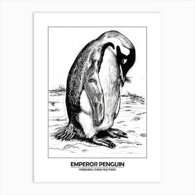 Penguin Preening Their Feathers Poster 4 Art Print