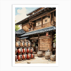 Sake Barrels Japanese 6 Art Print