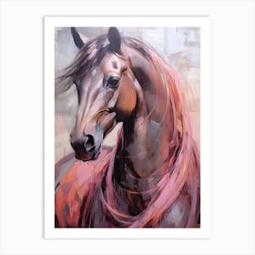 Horse Head Painting Close Up Pink Tones Art Print