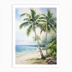 Palm Trees On The Beach Art Print