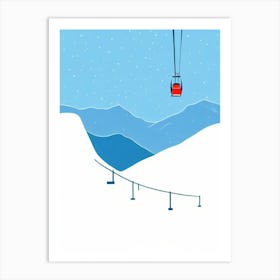 Hemsedal, Norway Minimal Skiing Poster Art Print