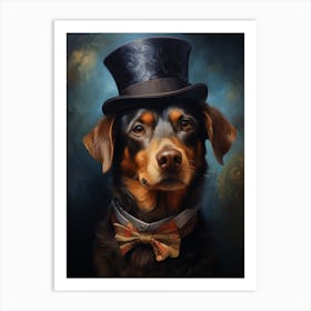 Dog in a hat Potrait Art Print