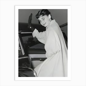 Actress Audrey Hepburn Arrives At Idlewild Airport In New York City Art Print