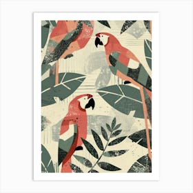 Tropical Parrots 2 Art Print