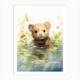 Adorable Chubby Swimming 1 Art Print