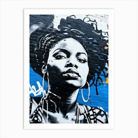 Graffiti Mural Of Beautiful Black Woman 206 Art Print