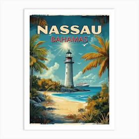 Vintage Nassau Bahamas Poster Art Print