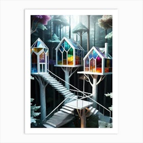 Casitas Modernas En Las Copas De Arboles) Art Print