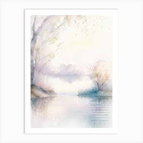 Lake Waterscape Gouache 1 Art Print